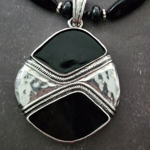 Chico's Chunky Art-Deco Stlye Pendant Necklace